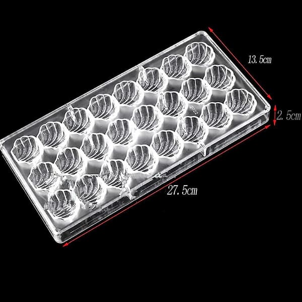 24-rums muslingeskals chokoladeform PC polycarbonat chokoladefremstillingsform (muslingeskal)