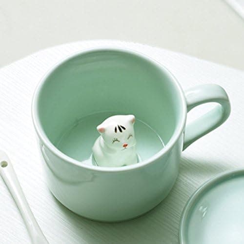 Kaffe Melk Te Keramiske Krus - 3D Dyre Morgenkopp Beste Gave til Morgen Drikke, og Bursdager, for Jenter Kvinner Gutter B B