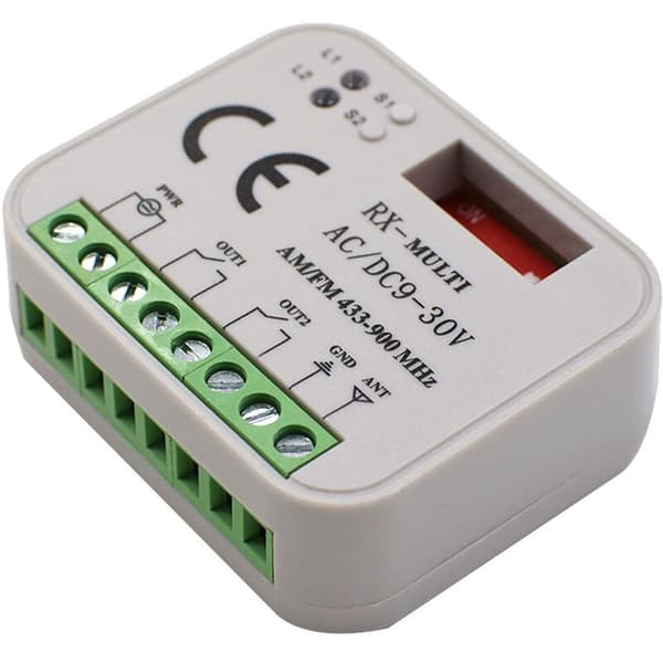 Garage Door Remote Control Receiver 2-Channel Controller for 433 868 MHz Transmitter RX Multi-Frequency 433-900MHZ