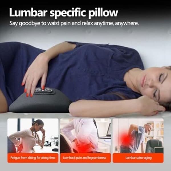 3-i-1 elektrisk rygmassager – LUSKYKA® – Lændetræk – Beroligende vibration – Varmeterapi