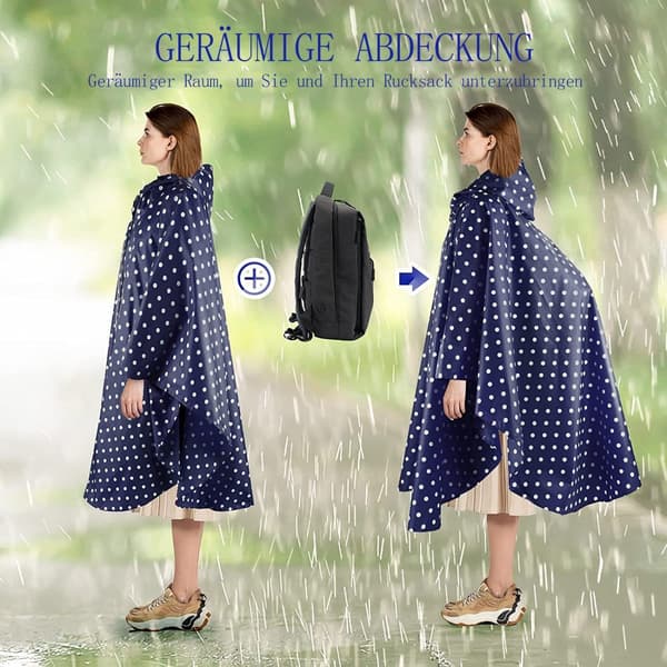 Regnfrakke Mode Unisex Regnponcho Åndbar Med Opbevaringstaske