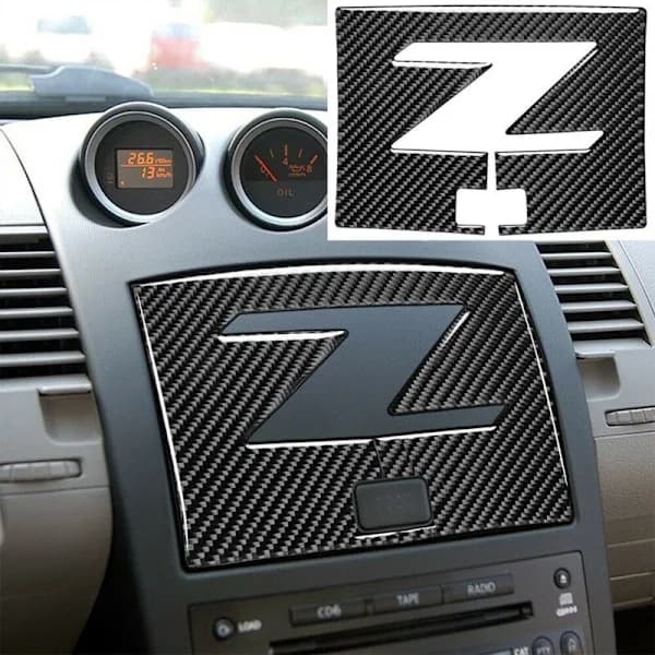 Dekorativ kulfiberpanel til midterkonsollens navigationspanel til 350Z 2003-2009
