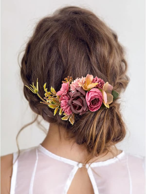 4-pakning kunstige blomster metall hårkammer sideklemmer flora