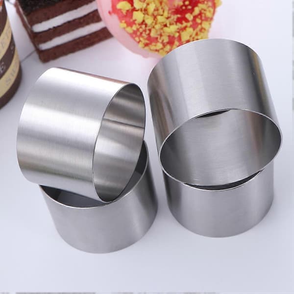 8 stk Metall Runde Kakeformer Ring Kakeform Rund Form Kakeform Kjeks Mousse Form Sølv 8 Silver 8 6X6X5CM