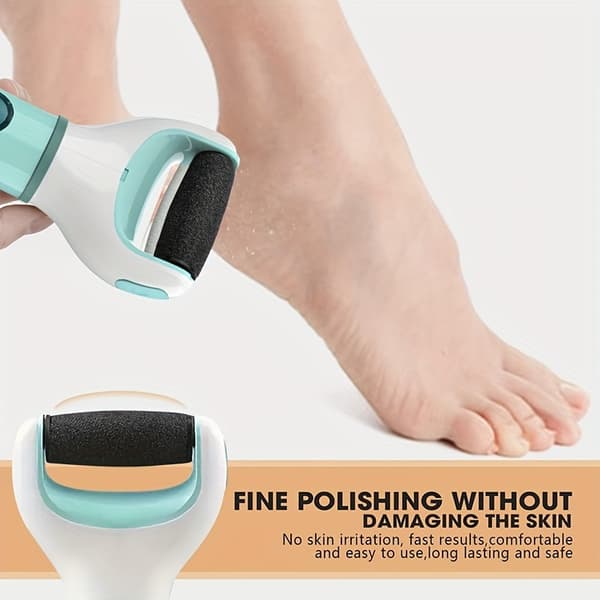 Professional Electric Foot File for Calluses USB Charging Foot Care Tool with 2 Replacement Rollers Green