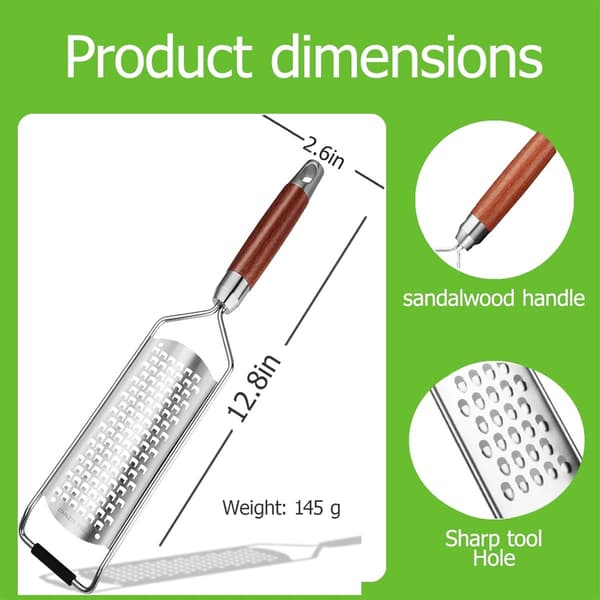 Cheese Slicer - Grater with Handle - Easily Grates Lemons, Vegetables, and Cheese - Easy to Use
