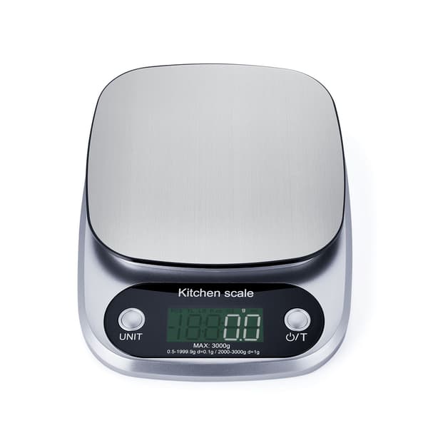 INF 5KG/0.1G Digital Kitchen Scale with LCD Screen, Stainless Steel Platform and High Precision for Cooking and Baking