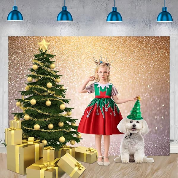 2.1x1.5M Glitter Baggrund Fotografering Guld Glitter Baggrund