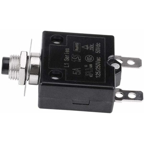 20A effektbryter valgfri tilbakestilling termisk bryter, 125-250V AC 50V DC strømoverbelastningsbeskyttelse trykknappbryter