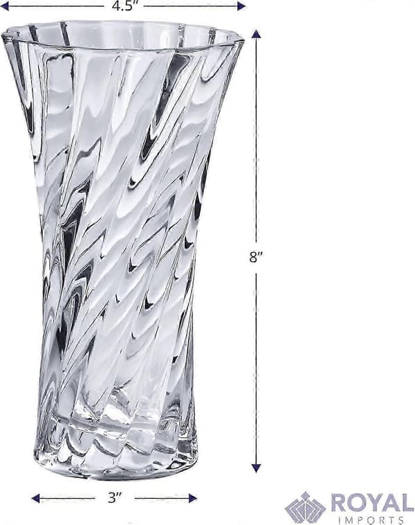 Krystal-look Rosenvase, til stuen, hvirveldesigngave