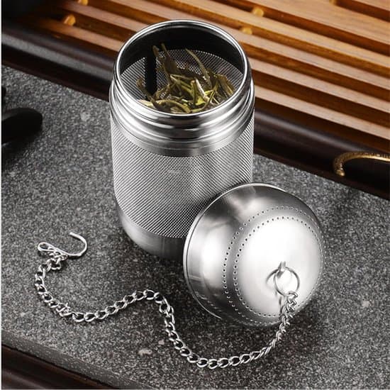 Set of 2 - Stainless Steel Spice Balls/Tea Infusers - Practical Tea Strainers for Cooking and Loose Tea - Threaded Mesh Baskets for Brine, Tea