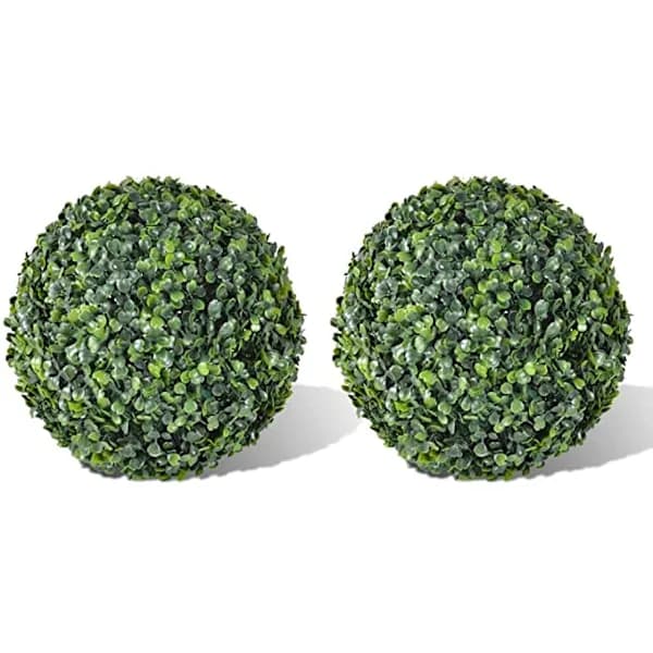 Kunstig plante hagedekorasjon Buxbomball 15CM Mørk Milane,A