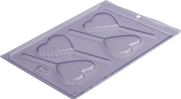 Pralineform Hjerte, Slikkepind Chokoladeform - Porto Formas 407 Transparent transparent
