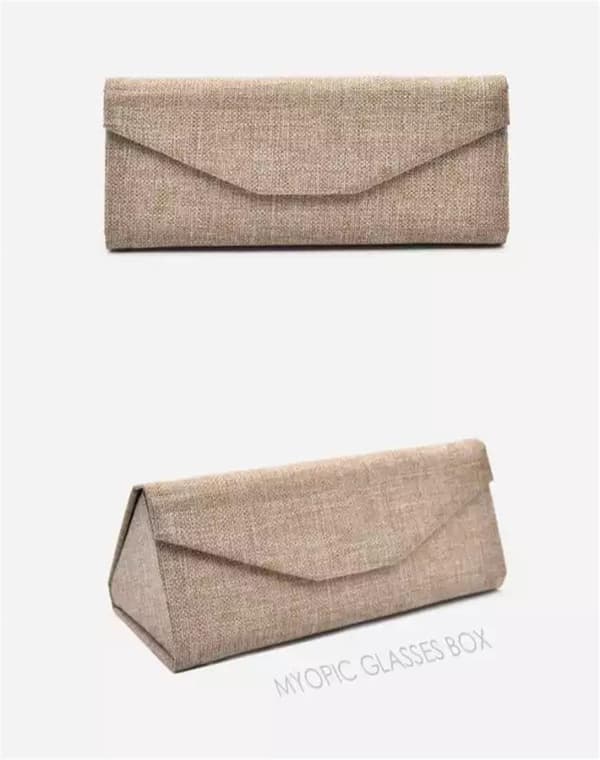 Harmaa pellava - lasikotelo naisten design-kovakotelo aurinkolaseille