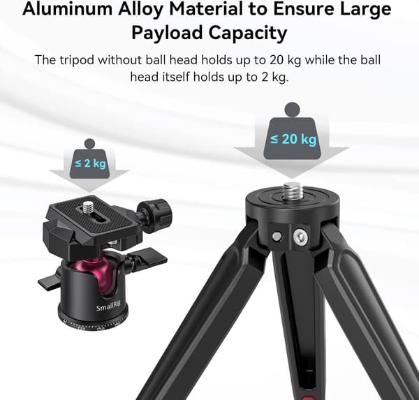 Mini stativ bordstativ med 360° kulehode og 1/4 skrue