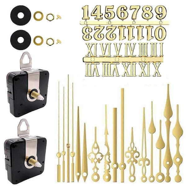 4 st Kvarts Klockurverk Del 12 Set Guldvisare Innehåller Siffror Kit