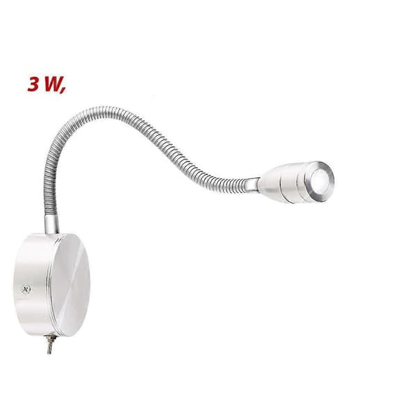 Svanehals sengelampe, LED seng- og leselampe med svanehals, veggmontering, 3 W [DB]
