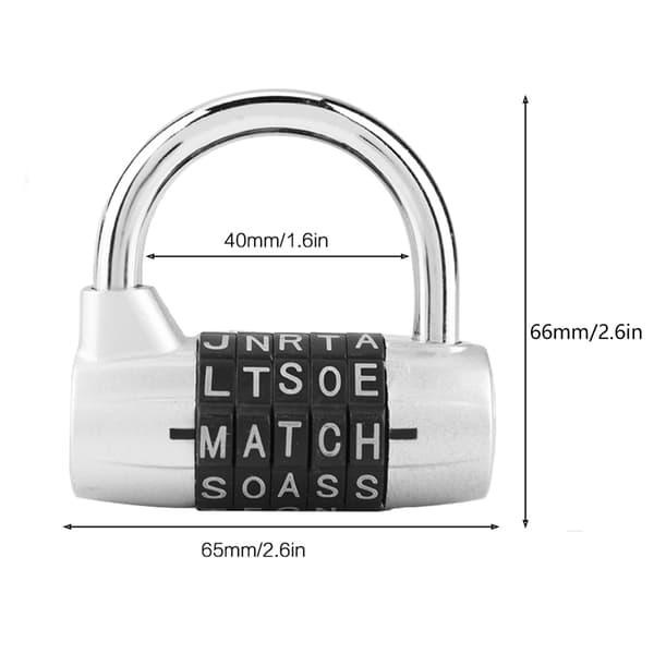 Suitcase Gym Locker Security Lock with Password - Silver