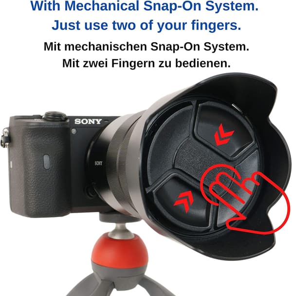 Camera Lens Cap, Ø 37 mm Diameter, Snap-on Cap, Protective Cover, Compatible with Nikon, Canon, Sony, Sigma