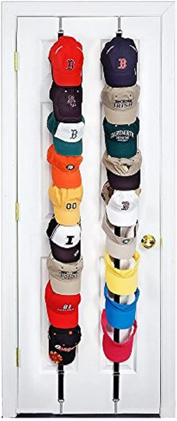 2-pack Cap Holder - Compatible with Baseball Caps, Holds Up To 16 Hats for Multiple Rooms [JUN]