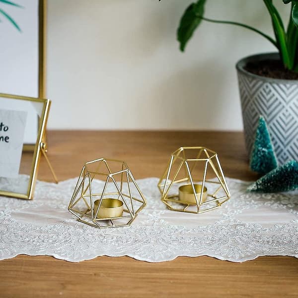 4 stk Metall Geometrisk Design Telysholdere, Uthulte Telysholdere