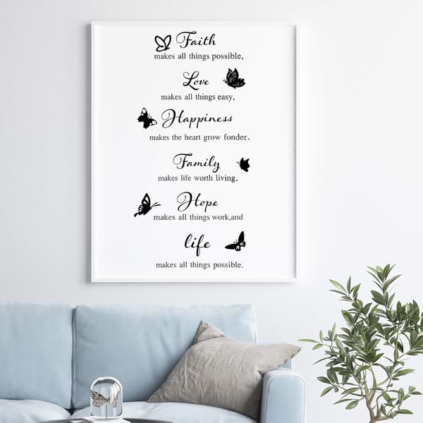 Wall Decals, Faith Makes All Things Possible, Family Wall Decals Wall Stickers Quotes Inspirational Decals, Home Decor