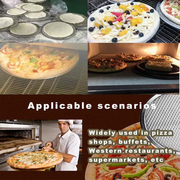 Mini Pizza Screen 6-Pack Seamless Aluminum Baking Pan with Holes for Crispy Oven Crust, Commercial Use, 6 Inch