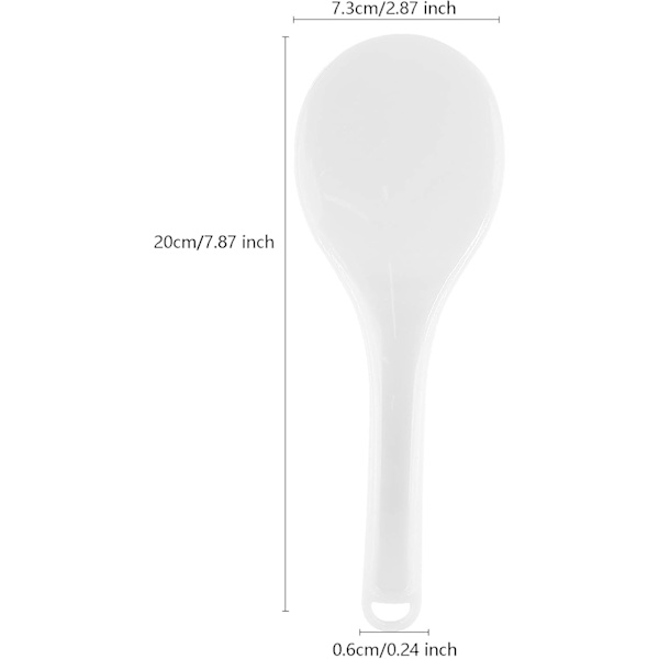 2-delt plastik rispagaj og ske hvid hvid 7,87 tommer White E