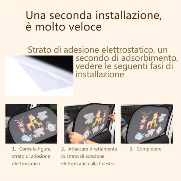 Solskjerming Bil Solskjerming Siderute Frontrute Takluke for Barn Voksne Adsorpsjon Elektrostatisk