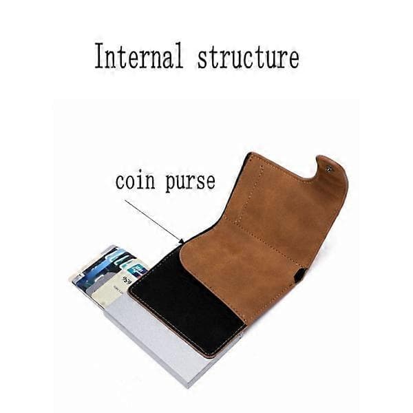 1 stk Brun Minimalistisk Kortholder - Pop-up punge med RFID-blokering