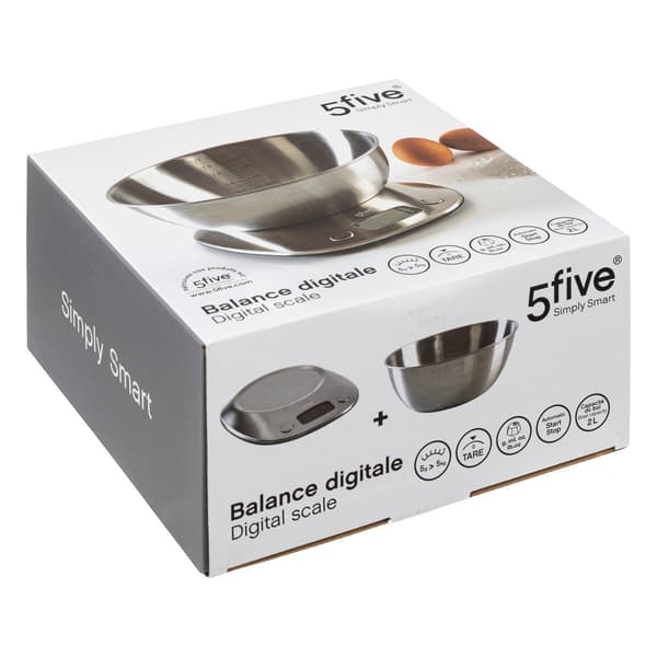Battery-powered kitchen scale - Stainless steel Silver silver