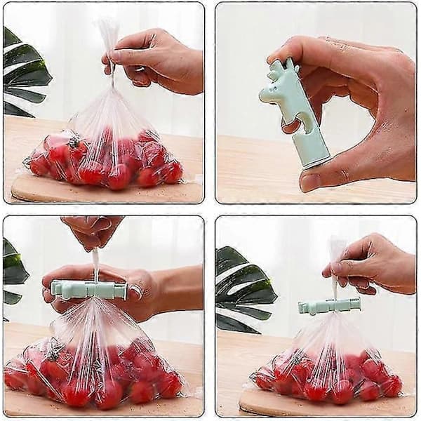 Snack Bag Sealers, 4-pack, Reusable PP Food Storage Clips for Kitchen, Camping, and Picnics, Light Blue