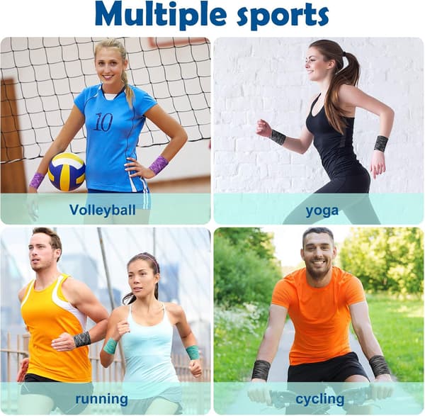 6 Par Kule Armbånd Sport Trening Svettebånd