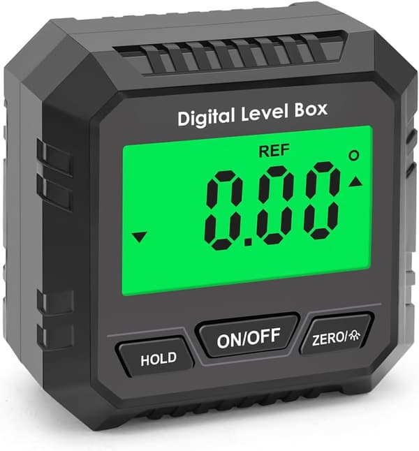Digital Angle Gauge Magnetic Protractor Inclinometer Level Angle Detector Angle Cube Level Box with Magnetic Base and Backlight (Black)