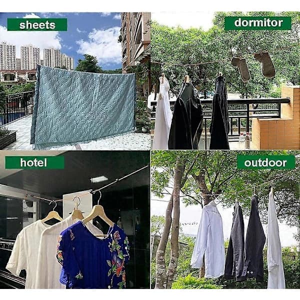 [PL] Adjustable Camping Clothesline, 10m Anti-Tangle Retractable