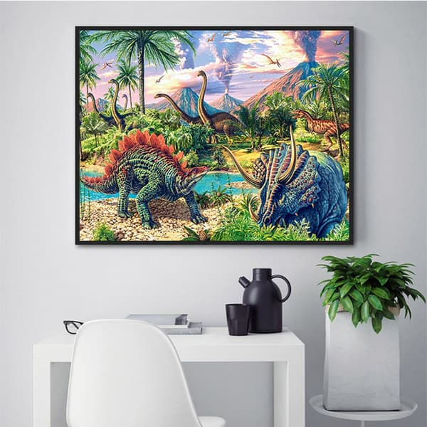 Maling-DIY 5D Diamantmalingssett Dinosaur Tyrannosaurus Rex