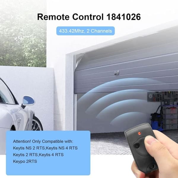 Remote Control Gate Compatible with 1841026, 433.42mhz Remote Control NS 2 Channels Beep Gate Garage Door, 2 Motors (2)