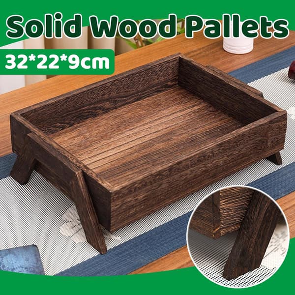 Small Solid Wood Household Tray, Tea Tray, Square Shape, Coffee and Food Serving Tray