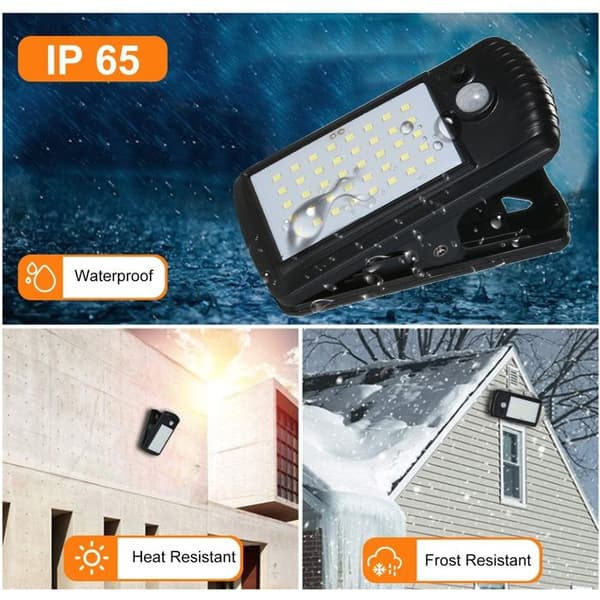 Ulisem Udendørs Solcellelamper - 40 LED - Bevægelsessensor - Klemme - IP65