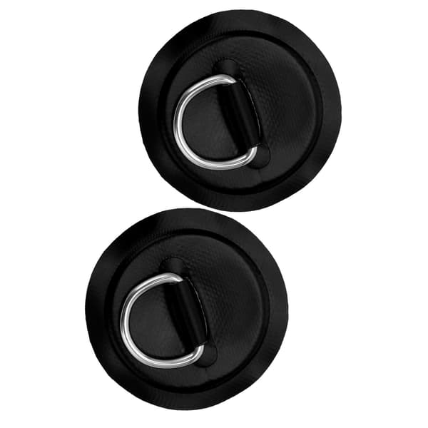 D-Ring Pad Patch PVC Oppustelig Båd Flåde Jolle Kano Surfbræt Kajak Fastgørelse Sort