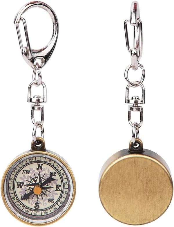 2-pack Kompass Nyckelring, Vintage Utomhus Camping Vandring Navigation