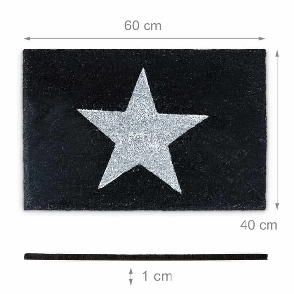 Dørmåtte kokosfiber med stjerne