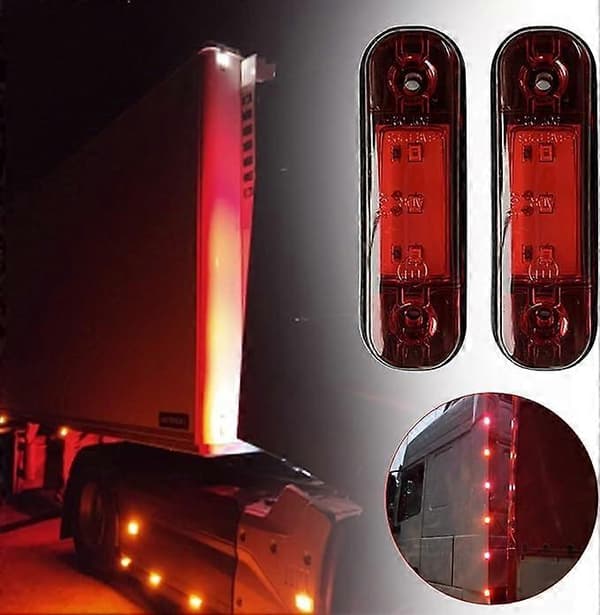 LED sidemarkeringslys, front sidemarkeringslys 2 x vanntette LED front baklys 12v 24v posisjonsindikator for lastebil tilhenger bobil [DB]