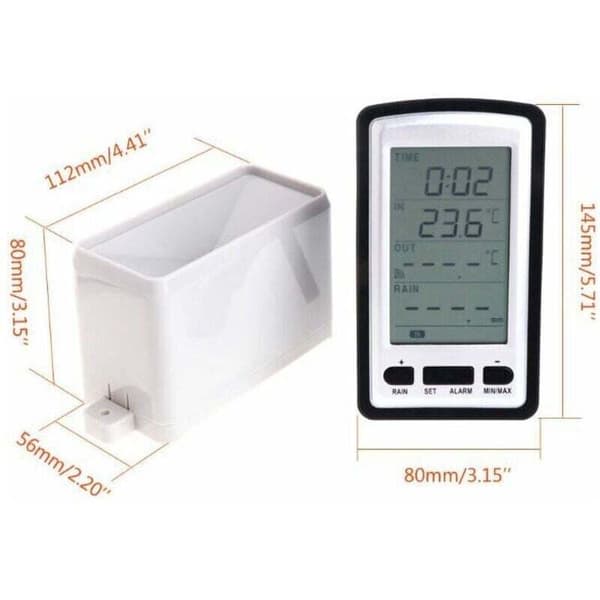 Trådløs digital regnmåler med termometer hygrometer, høy presisjon innendørs/utendørs værstasjon, kompatibel med de fleste merker
