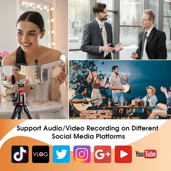 Lavalier trådløs mikrofon for Android for videoopptak, spill, liveintervju, YouTube, TikTok, Vlog