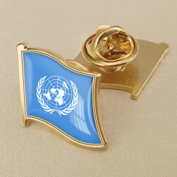 (19*18MM) FN-flagkrystalepoxy-mærkebroche, Verden