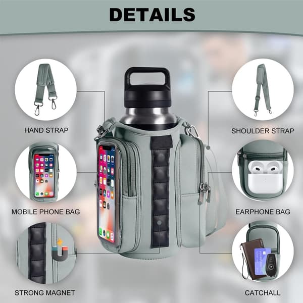 Magnetic Training Bag with Adjustable Strap - Water Bottle Holder and Pockets for Sports, Training, Travel, and Work