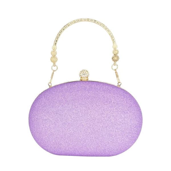 Damrund Rhinestone Clutch – Ideel til fester, bryllupper og formelle begivenheder – Julegave – Lyslilla