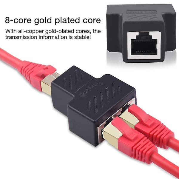 Telefonstik Splitter, RJ11 1 Hun Til 2 Hun Telefonlinjesplitter