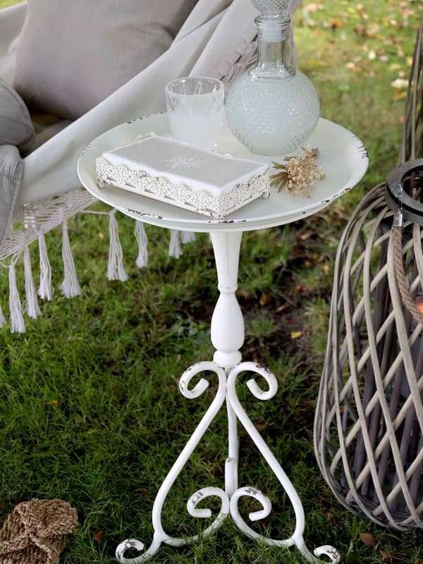 Serviettholder med blondekant Avlang Antikk hvit Chic Antique Varm vit white